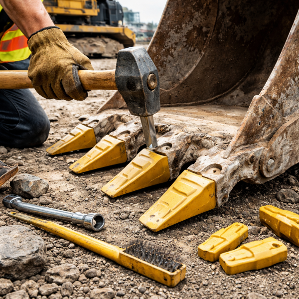¿Cómo reemplazar rápidamente los dientes del cucharón de la excavadora?